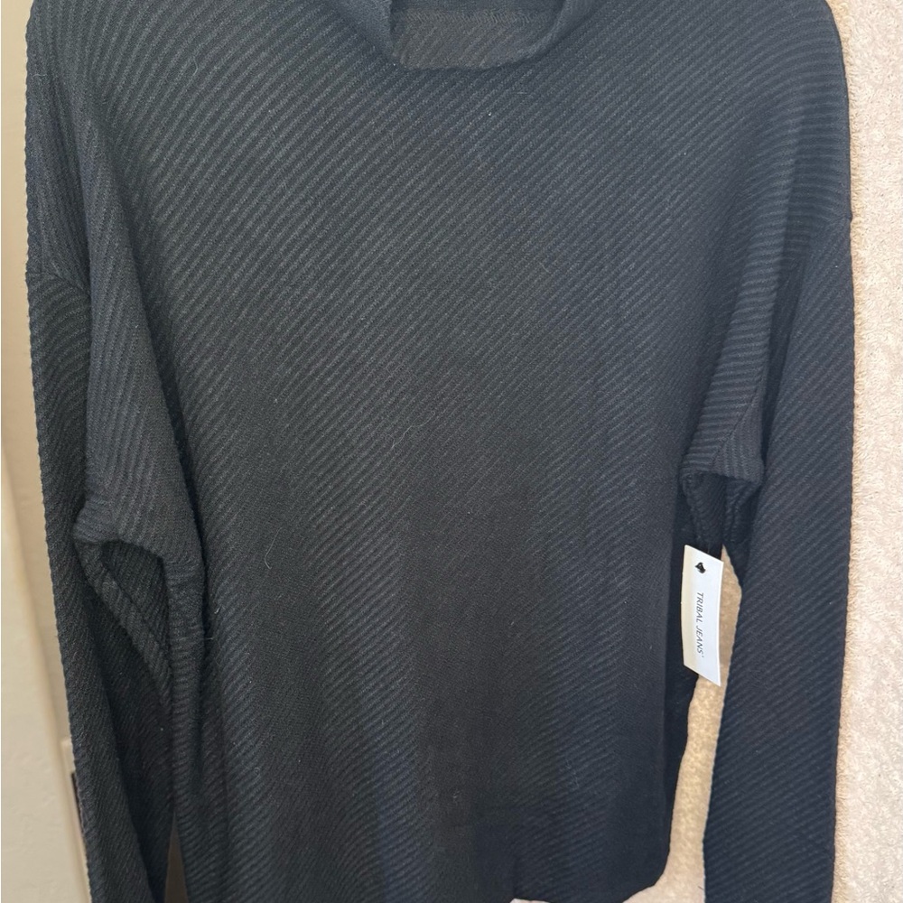 Tribal NWT Black Cowl Neck Sweater